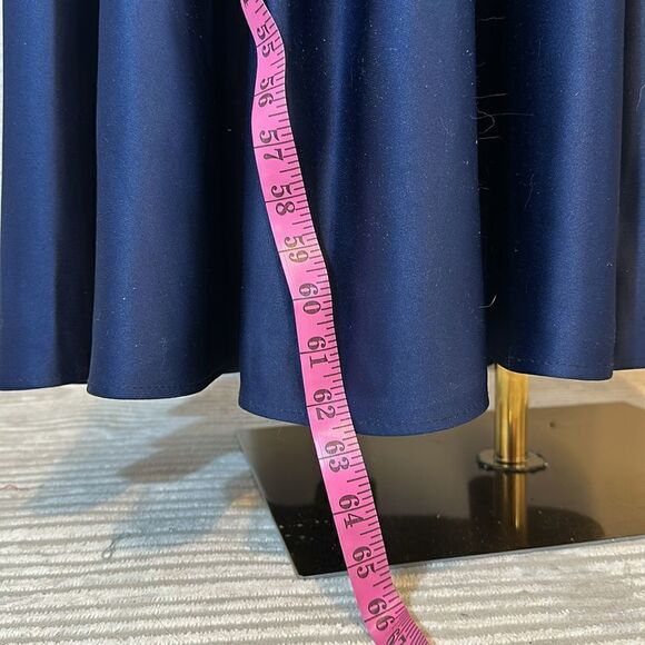 NEW Ieena for Mac Duggal hand- beaded cap sleeve A-line navy blue gown size 6 - Picture 11 of 14